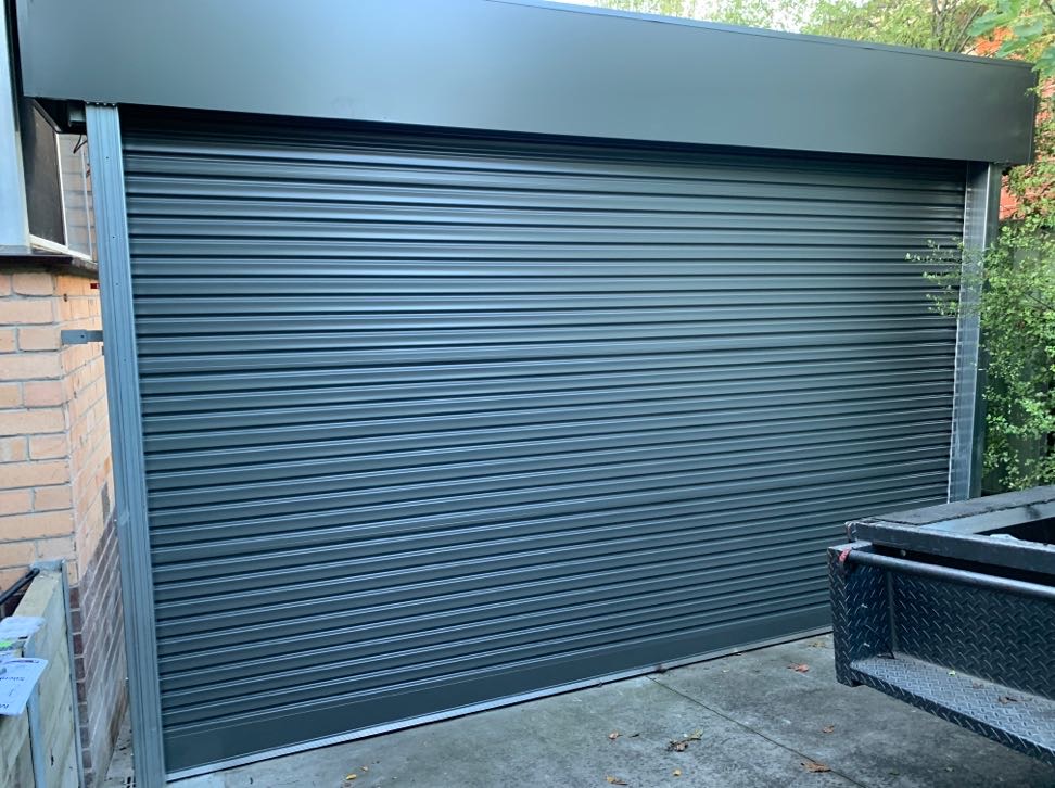Taurean Roller Door, Colorbond Woodland Grey with Canopy