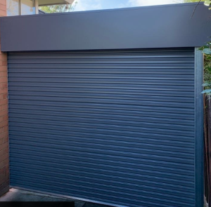 Taurean Roller Door, Colorbond Basalt, Merlin Weatherdrive