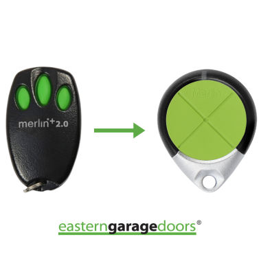 E945M Merlin 3 Button Key Ring Remote *Discontinued Product*.  Replacement Product - E975M E970M Merlin 4 Button Key Ring Remote